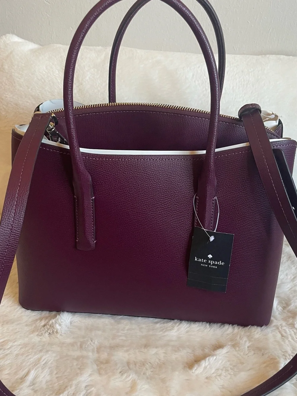 NWTkate spade plum leather Satchel Tote